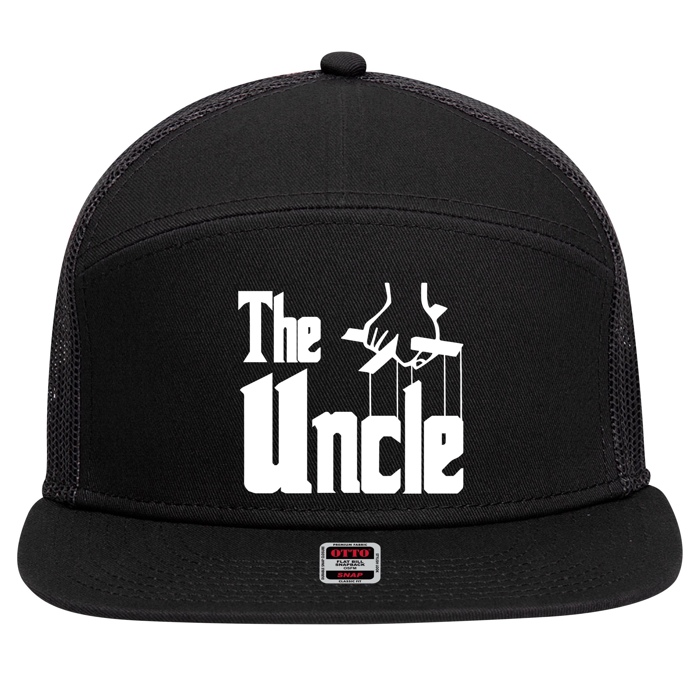 The Uncle Logo 7 Panel Mesh Trucker Snapback Hat