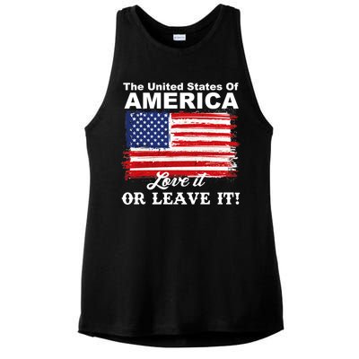 The United States Of America Love It Or Leave It! Ladies PosiCharge Tri-Blend Wicking Tank