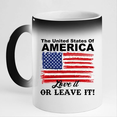 The United States Of America Love It Or Leave It! 11oz Black Color Changing Mug