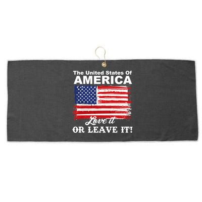 The United States Of America Love It Or Leave It! Large Microfiber Waffle Golf Towel