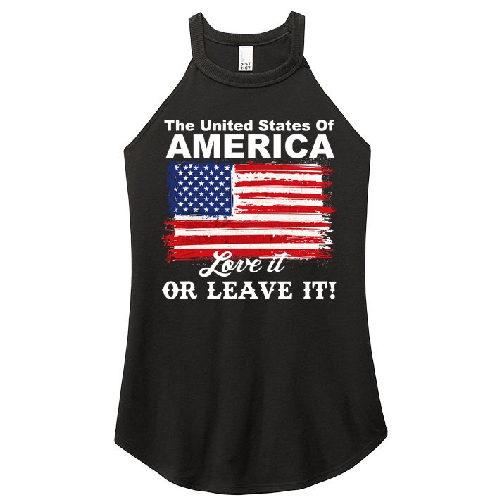 The United States Of America Love It Or Leave It! Women's Perfect Tri Rocker Tank