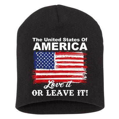 The United States Of America Love It Or Leave It! Short Acrylic Beanie