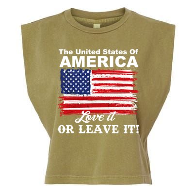 The United States Of America Love It Or Leave It! Garment-Dyed Women's Muscle Tee