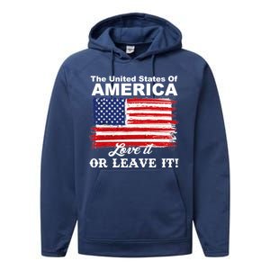 The United States Of America Love It Or Leave It! Performance Fleece Hoodie