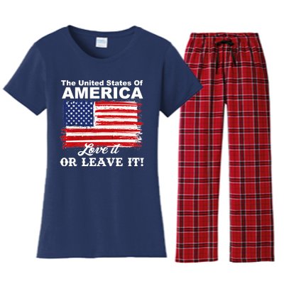 The United States Of America Love It Or Leave It! Women's Flannel Pajama Set