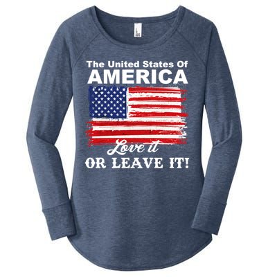 The United States Of America Love It Or Leave It! Women's Perfect Tri Tunic Long Sleeve Shirt