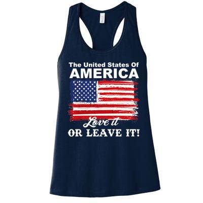 The United States Of America Love It Or Leave It! Women's Racerback Tank