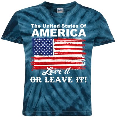 The United States Of America Love It Or Leave It! Kids Tie-Dye T-Shirt