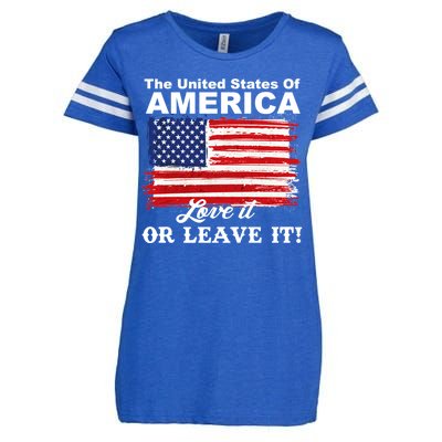 The United States Of America Love It Or Leave It! Enza Ladies Jersey Football T-Shirt