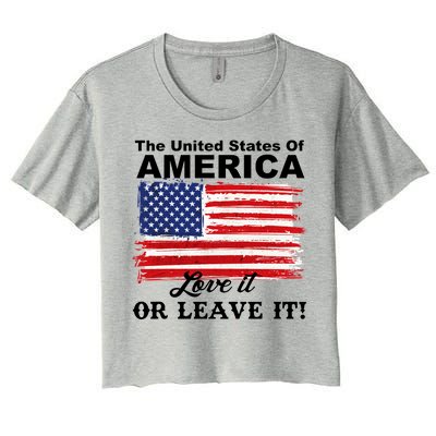 The United States Of America Love It Or Leave It! Women's Crop Top Tee