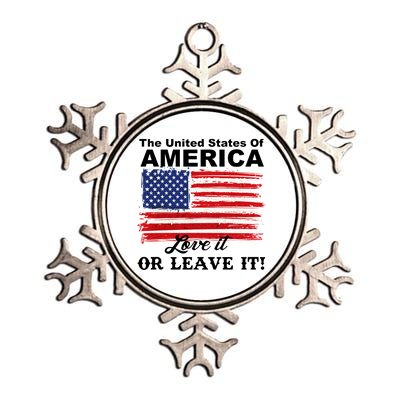 The United States Of America Love It Or Leave It! Metallic Star Ornament