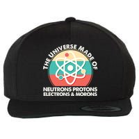 The Universe Made Of Neutrons Protons Electrons Morons Wool Snapback Cap