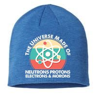The Universe Made Of Neutrons Protons Electrons Morons Sustainable Beanie