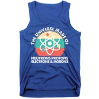 The Universe Made Of Neutrons Protons Electrons Morons Tank Top