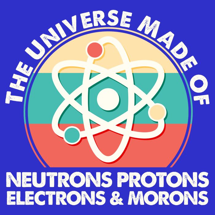 The Universe Made Of Neutrons Protons Electrons Morons Tank Top