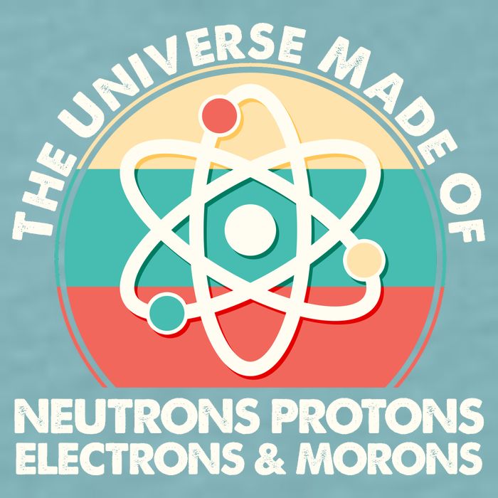 The Universe Made Of Neutrons Protons Electrons Morons Sueded Cloud Jersey T-Shirt