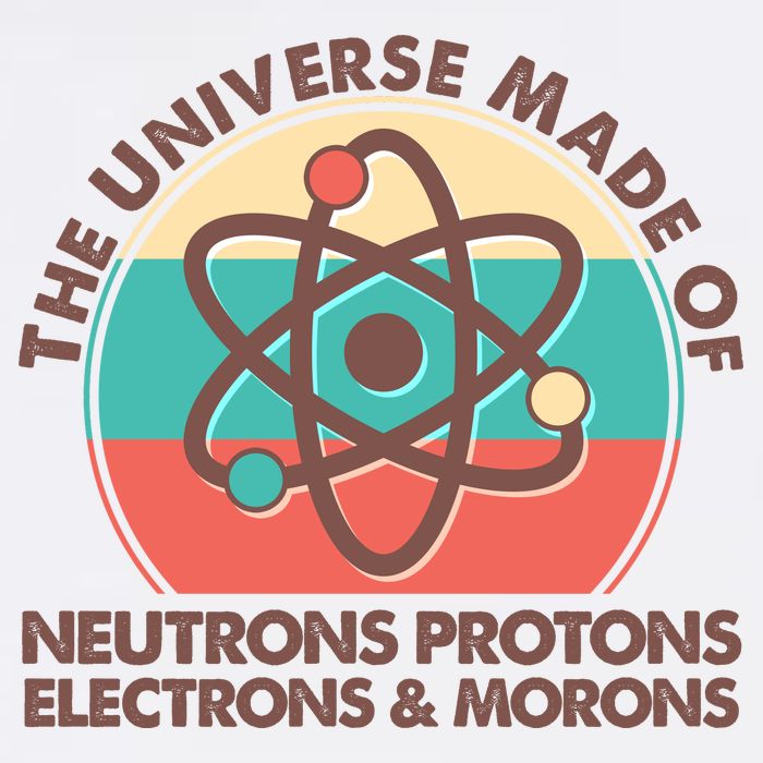 The Universe Made Of Neutrons Protons Electrons Morons Garment-Dyed Sweatshirt