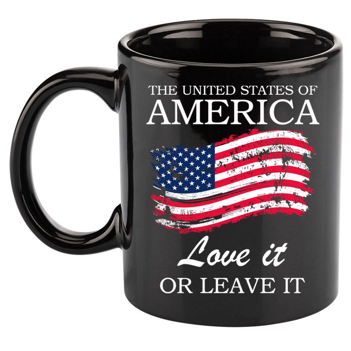 The USA Love It Or Leave It 11oz C Handle Ceramic Mug