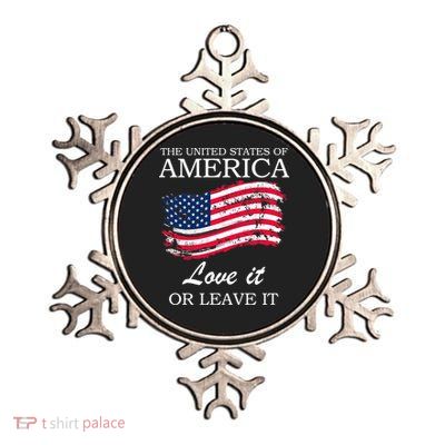 The USA Love It Or Leave It Metallic Star Ornament