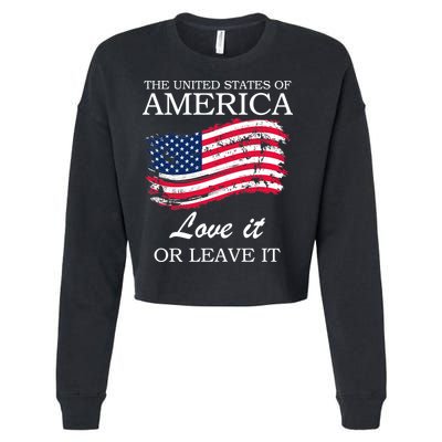 The USA Love It Or Leave It Cropped Pullover Crew
