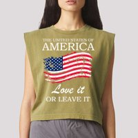 The USA Love It Or Leave It Garment-Dyed Women's Muscle Tee
