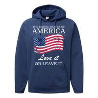 The USA Love It Or Leave It Performance Fleece Hoodie