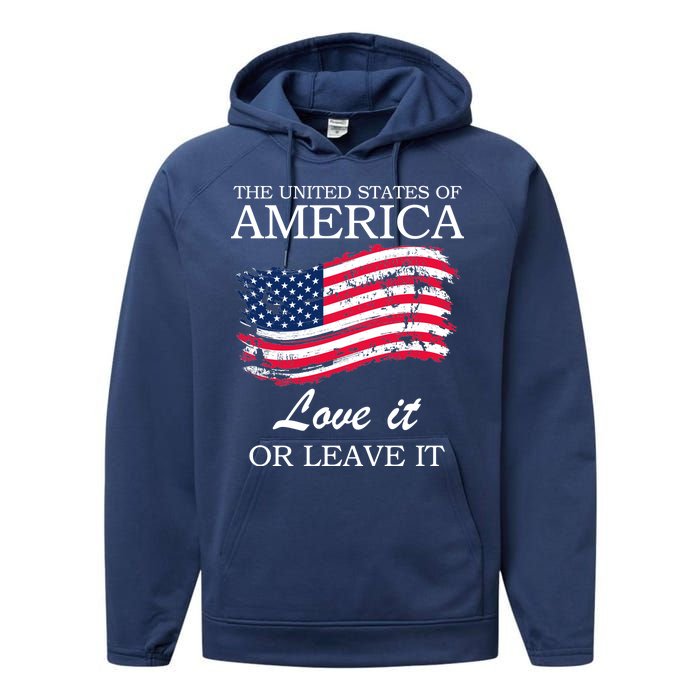 The USA Love It Or Leave It Performance Fleece Hoodie