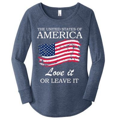 The USA Love It Or Leave It Women's Perfect Tri Tunic Long Sleeve Shirt