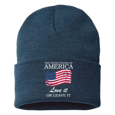 The USA Love It Or Leave It Sustainable Knit Beanie