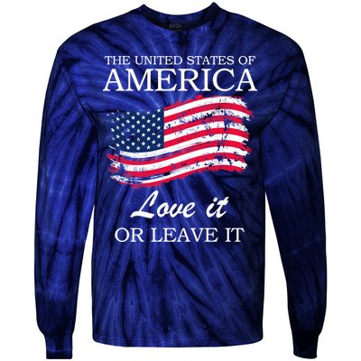 The USA Love It Or Leave It Tie-Dye Long Sleeve Shirt