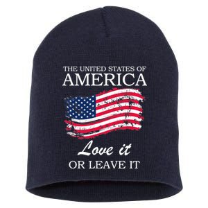 The USA Love It Or Leave It Short Acrylic Beanie