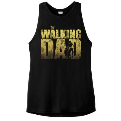 The Walking Dad Gold Logo Ladies PosiCharge Tri-Blend Wicking Tank