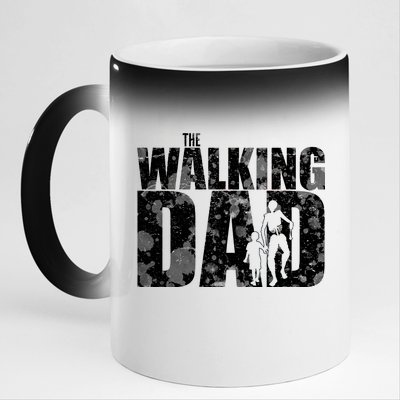 The Walking Dad Gold Logo 11oz Black Color Changing Mug