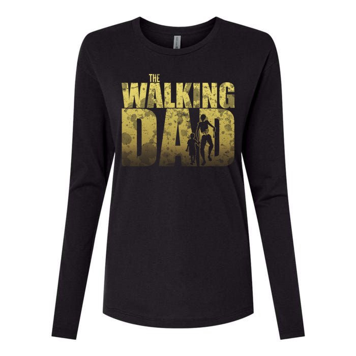 The Walking Dad Gold Logo Womens Cotton Relaxed Long Sleeve T-Shirt