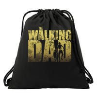 The Walking Dad Gold Logo Drawstring Bag