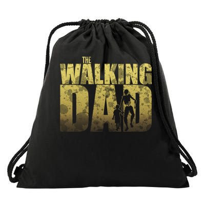 The Walking Dad Gold Logo Drawstring Bag