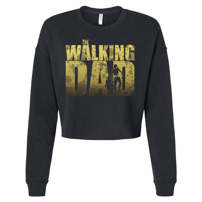 The Walking Dad Gold Logo Cropped Pullover Crew