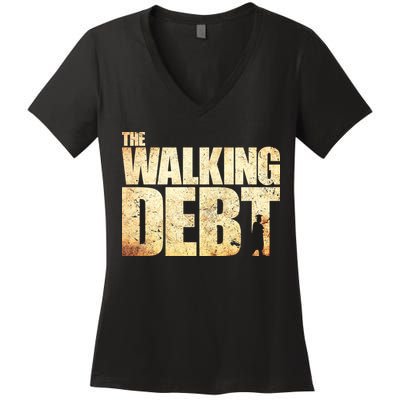 The Walking Debt Women's V-Neck T-Shirt