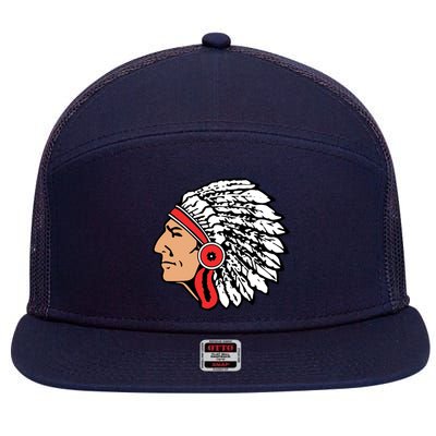 The Warrior Chiefs Native American Indian 7 Panel Mesh Trucker Snapback Hat