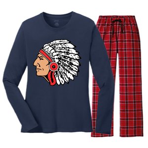 The Warrior Chiefs Native American Indian Women's Long Sleeve Flannel Pajama Set 