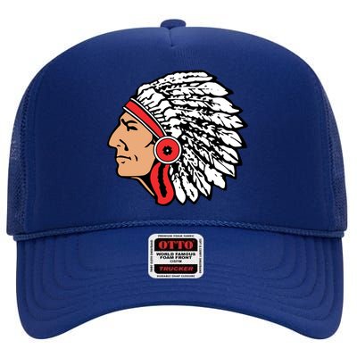 The Warrior Chiefs Native American Indian High Crown Mesh Back Trucker Hat