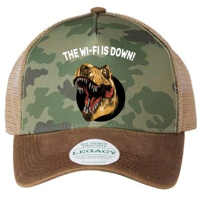 The Wifi Is Down Funny T-rex Legacy Tie Dye Trucker Hat