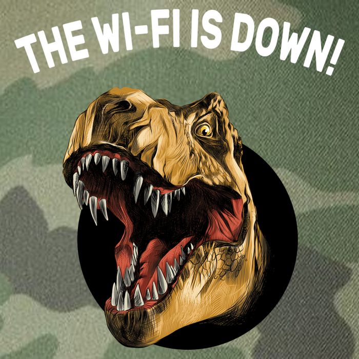 The Wifi Is Down Funny T-rex Legacy Tie Dye Trucker Hat