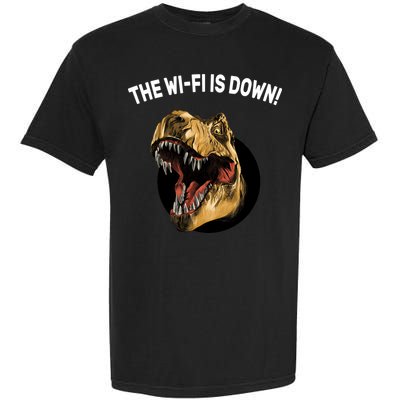 The Wifi Is Down Funny T-rex Garment-Dyed Heavyweight T-Shirt