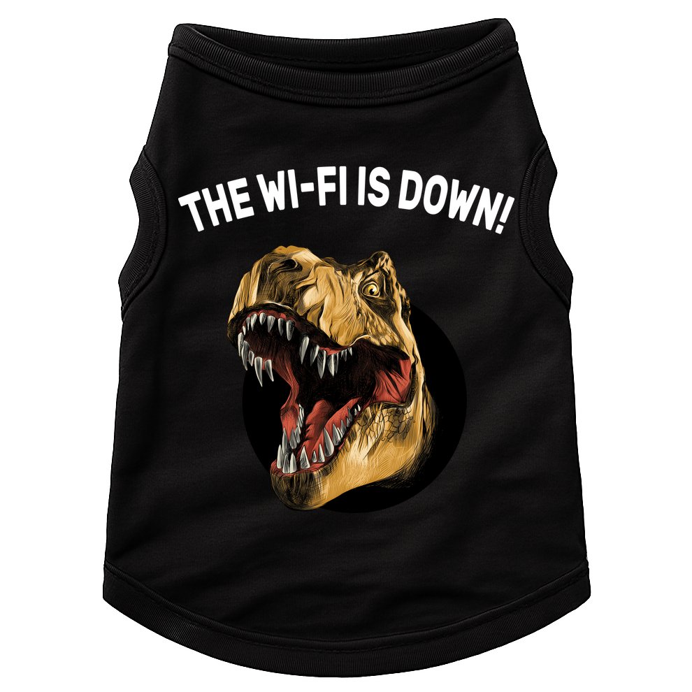 The Wifi Is Down Funny T-rex Doggie Tank