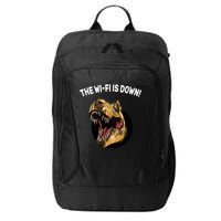The Wifi Is Down Funny T-rex City Backpack