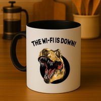 The Wifi Is Down Funny T-rex Mug