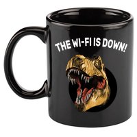 The Wifi Is Down Funny T-rex 11oz C Handle Ceramic Mug