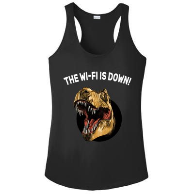 The Wifi Is Down Funny T-rex Ladies PosiCharge Competitor Racerback Tank