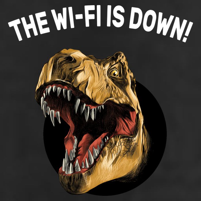 The Wifi Is Down Funny T-rex 12oz Stainless Steel Coffee Mug